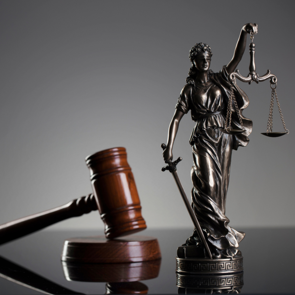 gavel and statue of lady of justice